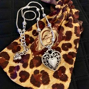 Brighton Silver Heart and Faux Diamond Necklace